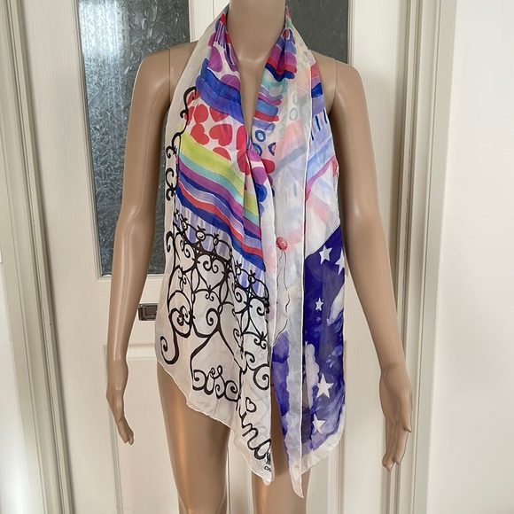 MOSCHINO | Silk print scarf … Dreams Can Come True… - Picture 4 of 12